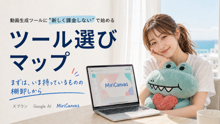 動画生成ツールに“新しく課金しない”で始める ツール選びマップのサムネイル